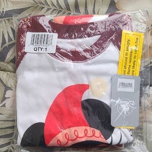 Red and White Graphic T-Shirt